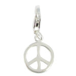 Les poulettes bijoux - v charms argent 925 - m�daille paix - peace and love