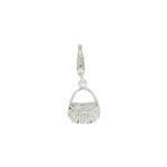 Les poulettes bijoux v charms argent 925 - sac � main argent et zirconias brillants