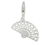 Les poulettes bijoux - v charms argent eventail