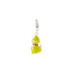 Les poulettes bijoux v charms bracelet argent chat jaune emaill�