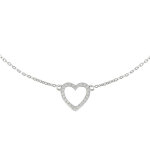 Les poulettes bijoux - v collier argent coeur ajour� de strass