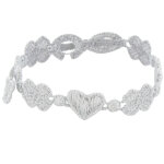 Les poulettes bijoux - v cruciani bracelet dentelle amour et chance gris clair