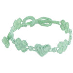 Les poulettes bijoux - v cruciani bracelet dentelle amour et chance vert d'eau