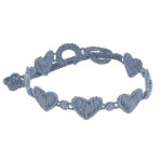 Les poulettes bijoux - v cruciani bracelet dentelle coeurs acier