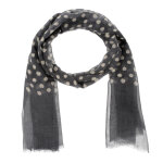 Les poulettes bijoux - v foulard pois 100% laine classics - gris