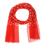 Les poulettes bijoux - v foulard pois 100% laine classics - rouge