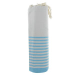 Les poulettes bijoux - v fouta drap plage et hammam coton beige ray� turquoise clair