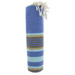 Les poulettes bijoux - v fouta drap plage et hammam coton bleu ray� turquoise et mar