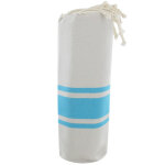 Les poulettes bijoux - v fouta drap plage et hammam coton couleur beige bandes turqu