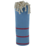 Les poulettes bijoux - v fouta drap plage et hammam coton couleur bleu ciel petites