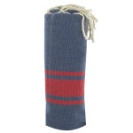 Les poulettes bijoux - v fouta drap plage et hammam coton couleur bleu fonc� bandes