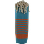 Les poulettes bijoux - v fouta drap plage et hammam coton couleur bleu ray� orange