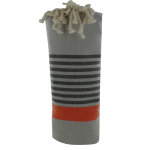 Les poulettes bijoux - v fouta drap plage et hammam coton couleur gris clair ray� no