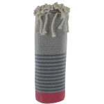 Les poulettes bijoux - v fouta drap plage et hammam coton couleur gris clair ray� gr