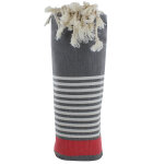 Les poulettes bijoux - v fouta drap plage et hammam coton couleur gris ray� rouge et