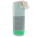 Les poulettes bijoux - v fouta drap plage et hammam coton couleur vert ray� vert