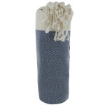 Les poulettes bijoux - v fouta drap plage et hammam coton diamants bleu fonc� 100 x