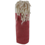 Les poulettes bijoux - v fouta drap plage et hammam coton diamants rouge 100 x 200cm