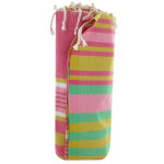 Les poulettes bijoux - v fouta drap plage et hammam coton fuchsia ray� vert jaune et