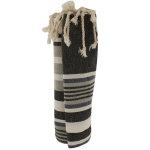 Les poulettes bijoux - v fouta drap plage et hammam coton gris ray� gris et blanc