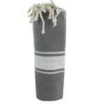 Les poulettes bijoux - v fouta drap plage et hammam coton kaki ray� blanc et lurex a