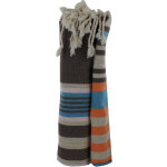 Les poulettes bijoux - v fouta drap plage et hammam coton marron ray� rose orange et