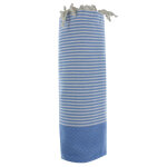 Les poulettes bijoux - v fouta drap plage et hammam coton nid d'abeille bleu p�le ra
