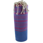 Les poulettes bijoux - v fouta drap plage et hammam coton nid d'abeille bleu ray� fu