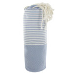 Les poulettes bijoux - v fouta drap plage et hammam coton nid d'abeille gris bleu ra