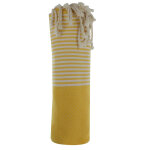 Les poulettes bijoux - v fouta drap plage et hammam coton nid d'abeille jaune ray� b