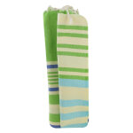 Les poulettes bijoux - v fouta drap plage et hammam coton vert ray� jaune clair bleu