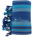 Les poulettes bijoux - v kikoy serviette plage coton couleur bleu ray� turquoise rou