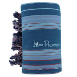 Les poulettes bijoux - v kikoy serviette plage coton couleur bleu vert ray� turquois
