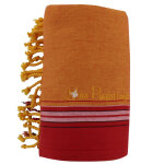 Les poulettes bijoux - v kikoy serviette plage coton couleur orange rouge eponge jau