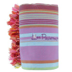 Les poulettes bijoux - v kikoy serviette plage coton couleur ray� lilas bleu eponge