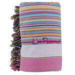 Les poulettes bijoux - v kikoy serviette plage coton couleur ray� rose clair