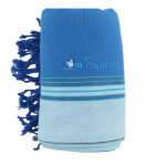 Les poulettes bijoux - v kikoy serviette plage coton eponge couleur bleu mer