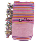 Les poulettes bijoux - v kikoy serviette plage coton eponge couleur ray� rose fonc�