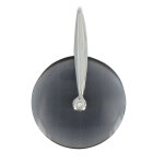 Les poulettes bijoux - v pendentif argent disque oeil de chat gris