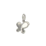 Les poulettes bijoux - v pendentif argent papillonet nacre blanche