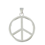 Les poulettes bijoux - v pendentif argent peace and love