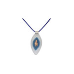 Les poulettes bijoux - v pendentif calisson p�te de verre bleu et or