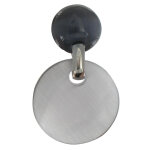 Les poulettes bijoux - v pendentif deux pastilles oeil de chat gris