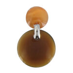 Les poulettes bijoux - v pendentif deux pastilles oeil de chat marron