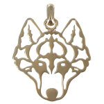 Les poulettes bijoux - v pendentif plaqu� or t�te de loup