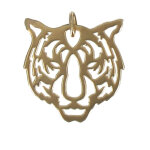 Les poulettes bijoux - v pendentif plaqu� or t�te de tigre