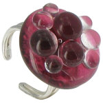 Les poulettes bijoux - v petite bague verre bulles rouge