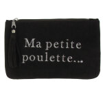 Les poulettes bijoux - v pochette sac daim brod� ma petite poulette couleur marron