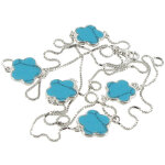 Les poulettes bijoux - v sautoir argent 925 chance et turquoise