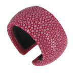 Les poulettes bijoux x bracelet cuir large fuchsia